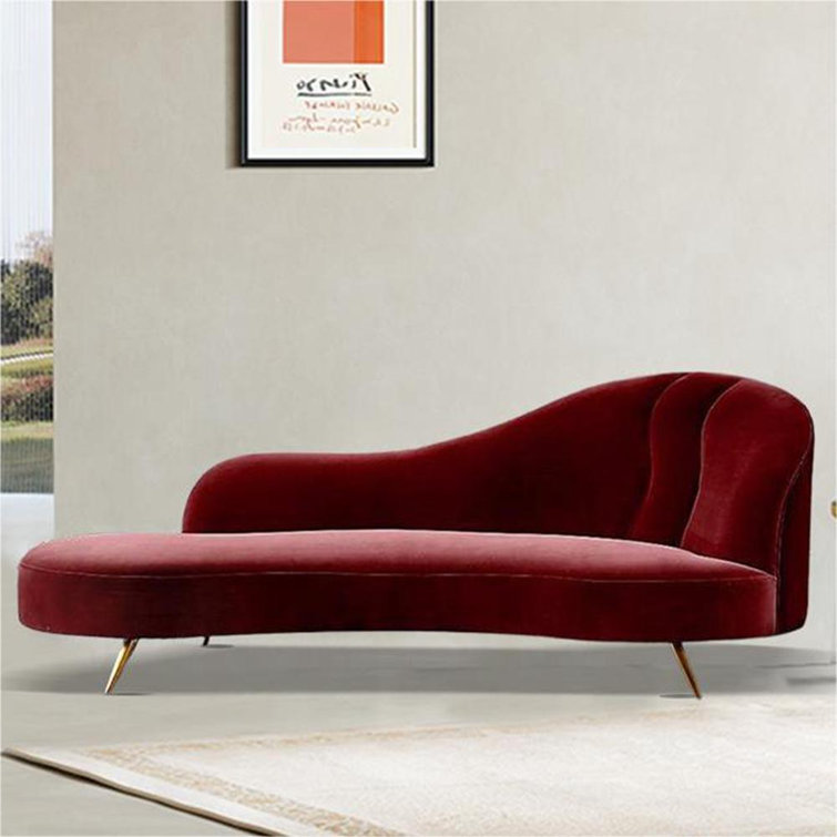 Red velvet online chaise